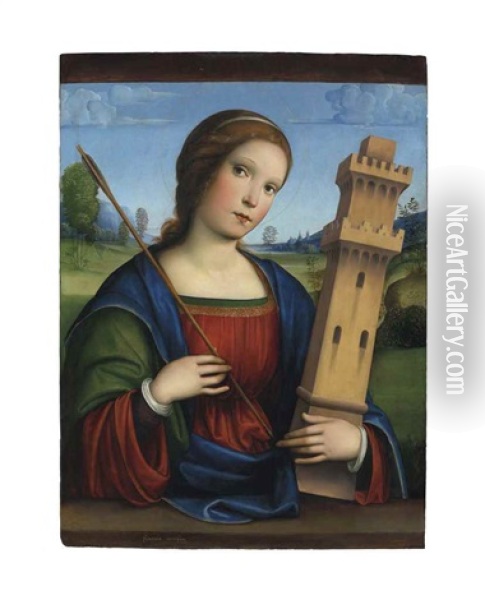 Saint Barbara Oil Painting - Francesco Francia