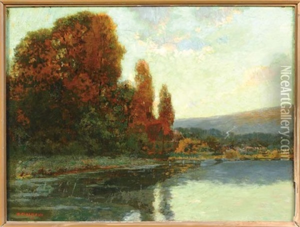 Twilight Landscape Oil Painting - William Clusmann