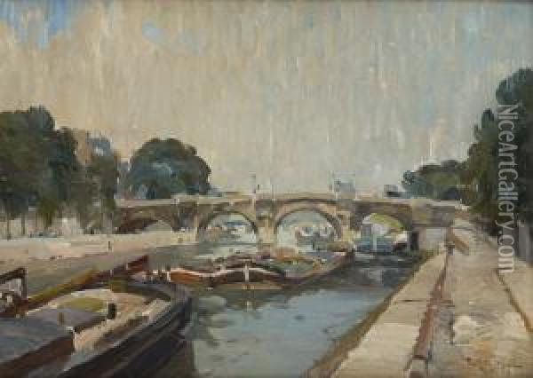 La Seine A Paris En 1917 Oil Painting - Paul Mathieu