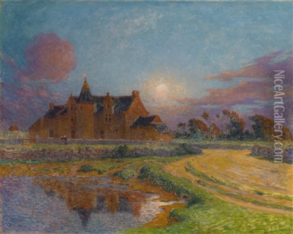 Clair De Lune Sur Kervaudu Oil Painting - Ferdinand du Puigaudeau