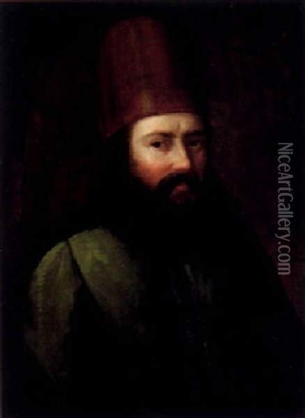Portratt Av Turkisk Man Oil Painting - Carl Peter Lehman