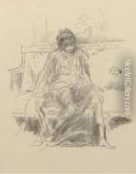 The Draped Figure, Seated (s., S. & T. 72) Oil Painting - James Abbott McNeill Whistler