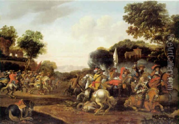 Rytterslag Oil Painting - Abraham Danielsz Hondius