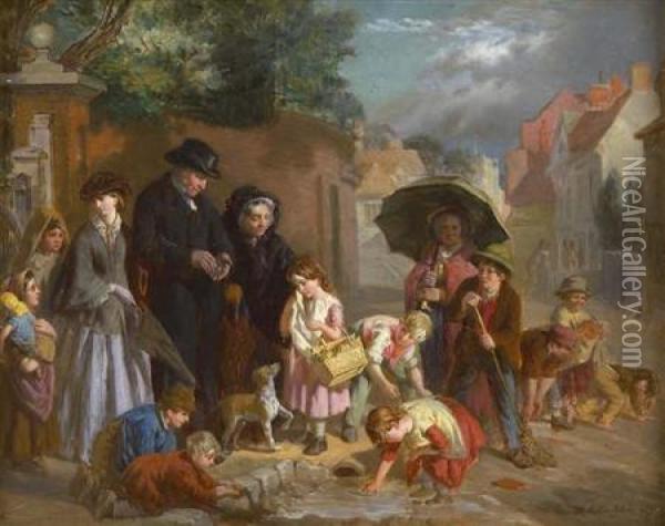 The Orphan's Mite Oil Painting - William Henry Knight
