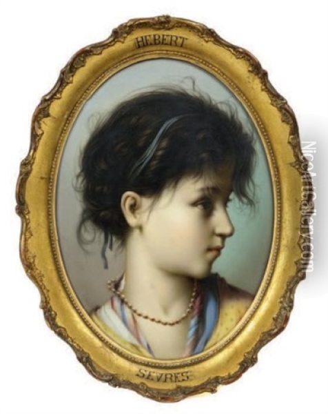 Jeune Fille De Profil Oil Painting - Antoine Auguste Ernest Hebert