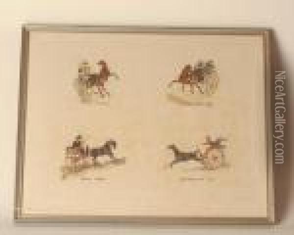 Horses And Carriages In Comic Scenes Oil Painting - Henry Thomas Alken