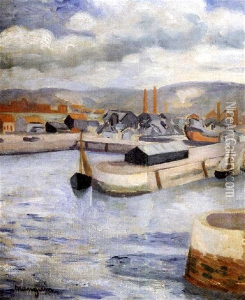 Le Port De Rouen Oil Painting - Henri Charles Manguin