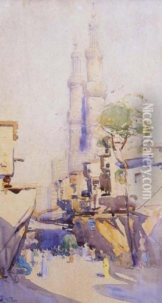 Cairo Oil Painting - Arthur Ernest Streeton