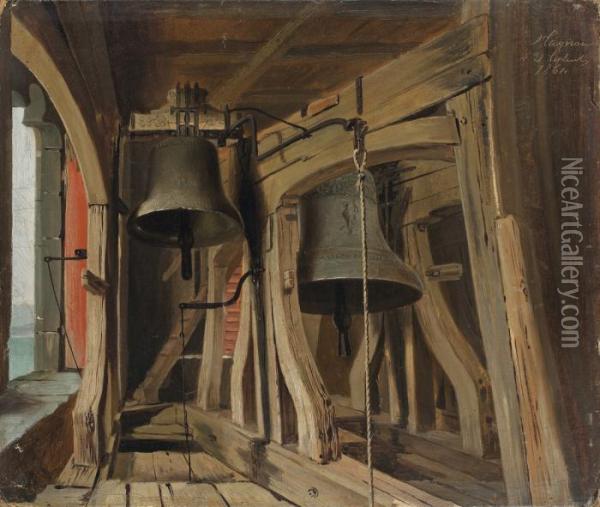 Der Glockenstuhl In Hagnau Oil Painting - Reinhard Sebastian Zimmermann