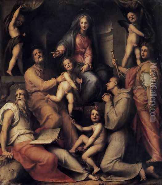 Madonna and Child with Saints 1518 Oil Painting - (Jacopo Carucci) Pontormo