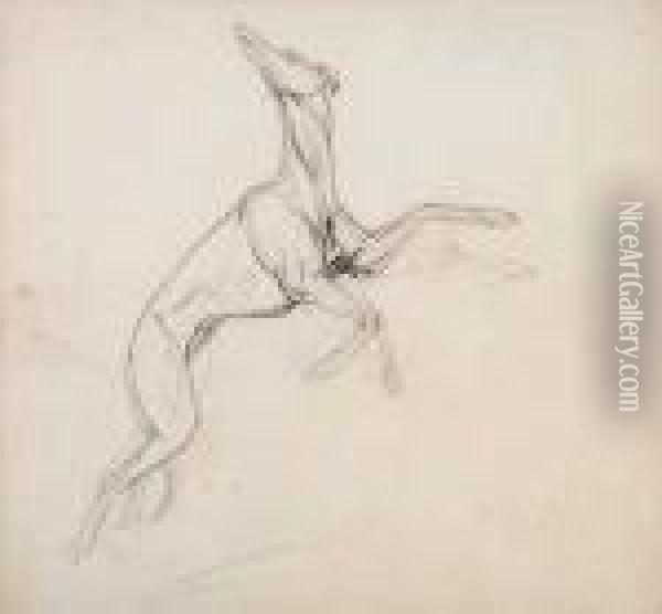 Study Of A Leaping Greyhound Oil Painting - Jean-Leon Gerome