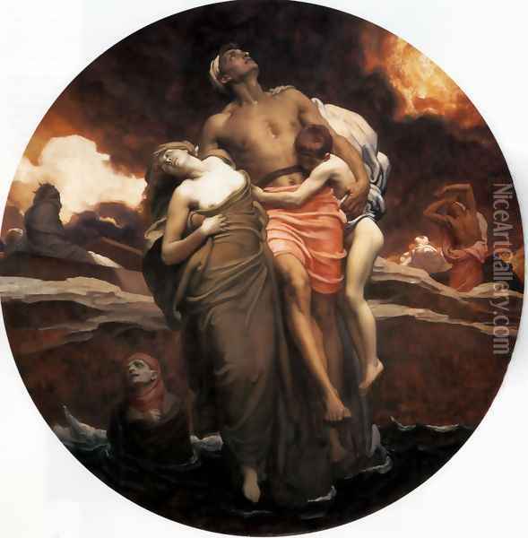 'And the sea gave up the dead which were in it' Oil Painting - Lord Frederick Leighton