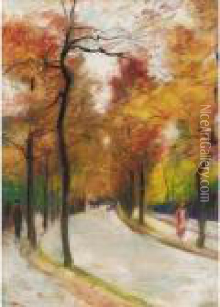 Herbst Im Tiergarten (autumn In Tiergarten) Oil Painting - Lesser Ury