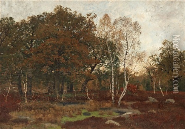 Foret De Fontainebleau Mare-aux-fees Oil Painting - Oscar Toerna