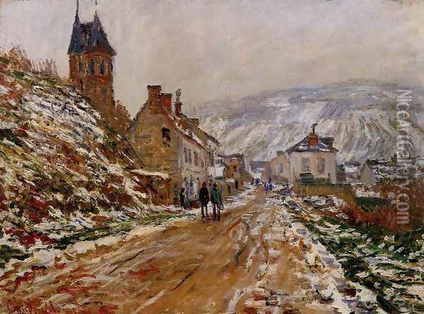 The Road In Vetheuil In Winter Oil Painting - Claude Oscar Monet