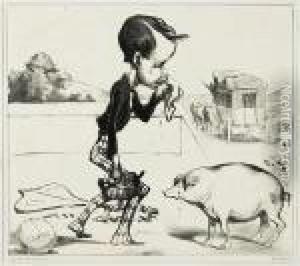 Le Jeune Estancelin Est Oblige De Rentrer En Classe! Oil Painting - Honore Daumier