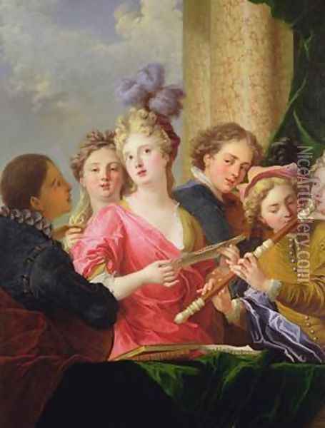A Music Party Oil Painting - Philipe Mercier