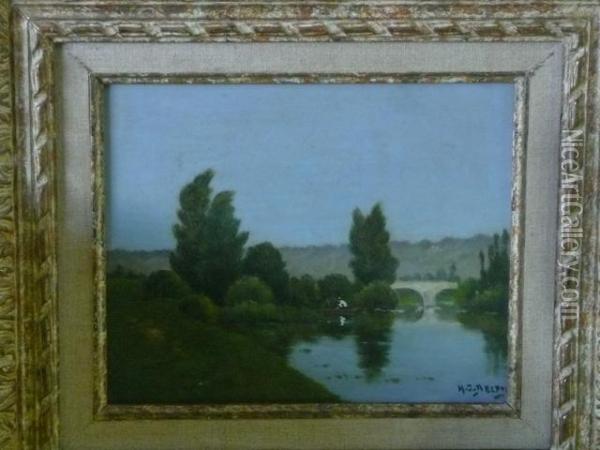 Barque De Pecheur Sur Une Riviere Oil Painting - Hippolyte Camille Delpy