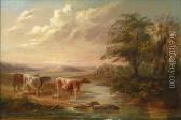 Cattle Watering In An Landscape Oil Painting - Aelbert Cuyp