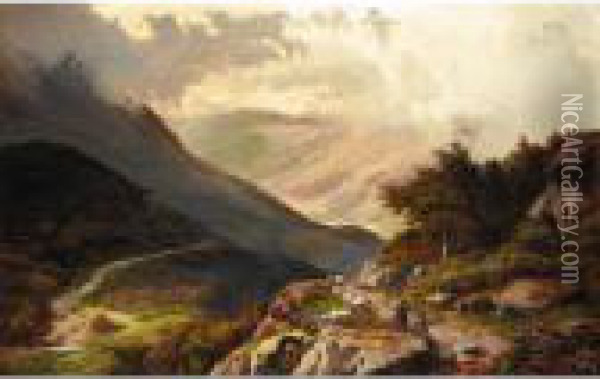 Welsh Mountains Oil Painting - Sidney Richard Percy