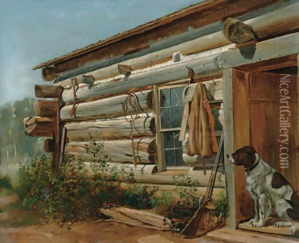 Dan Catlin Home, Adirondacks Long Lake, Ny Oil Painting - Arthur Fitzwilliam Tait