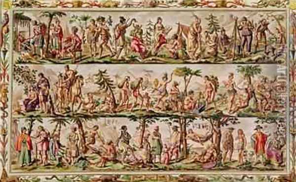 The Principal Peoples of the Americas Oil Painting - Jacques Grasset de Saint-Sauveur