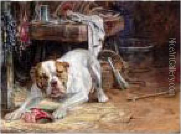 Madame Sacque, The Artist's Favourite Dog Oil Painting - Samuel Bough