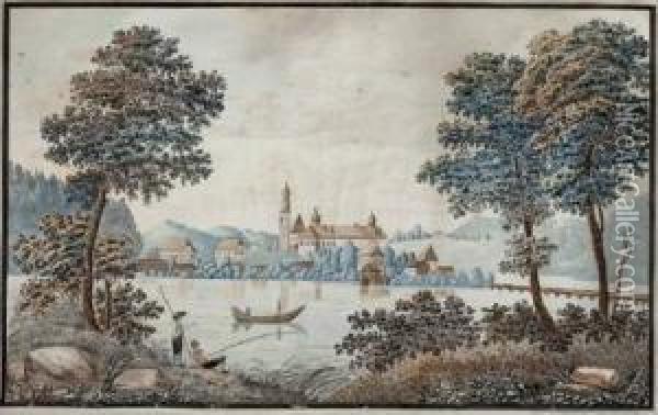 Kloster Hoglworth Im Altsalzburgischen Rupertigau Oil Painting - Louis Wallee