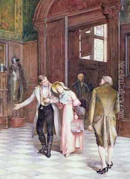 Crossing the Threshold the New Bride Oil Painting - Henry Gillard Glindoni