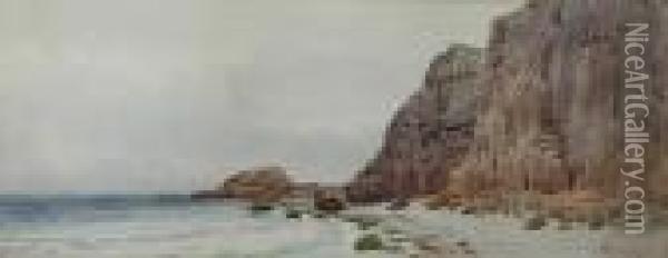 Ashburton Cliff, Grand Manan, New Brunswick, Canada Oil Painting - Alfred Thompson Bricher