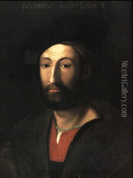 Bildnis Des Florentinischen Herzogs Iulianus Von Medici Oil Painting - Cristofano di Papi dell' Altissimo