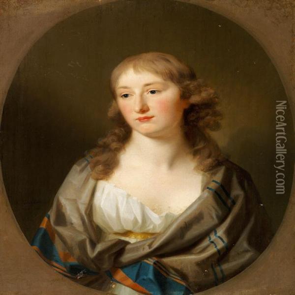 Portrait Of A Young Woman Oil Painting - Johann Friedrich A. Tischbein