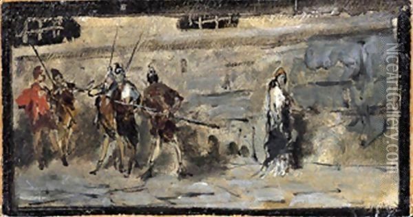 Soldati Oil Painting - Domenico Morelli
