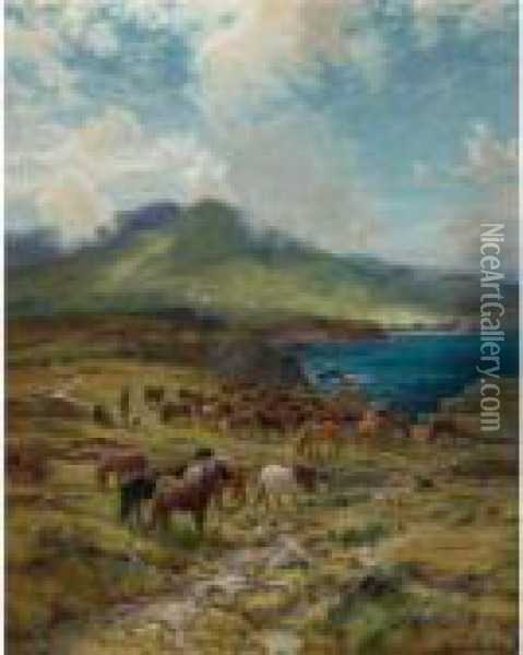 Highland Sunshine Oil Painting - Louis Bosworth Hurt