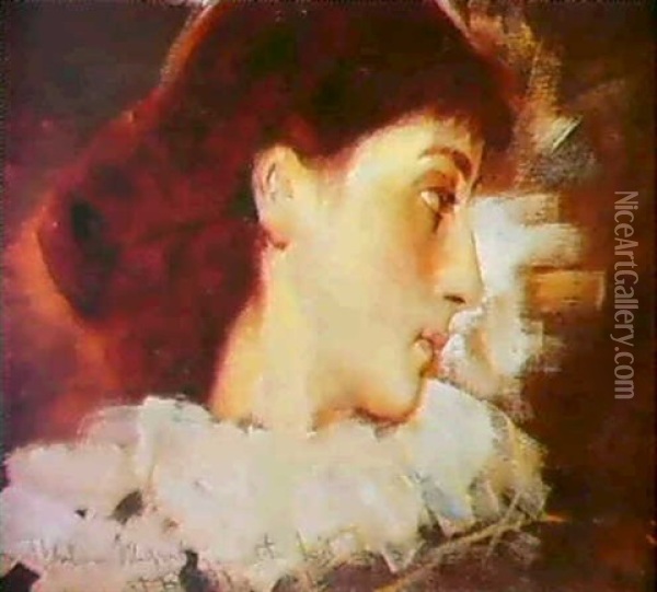Portrait Of Lena Brasch Oil Painting - Thomas William Roberts