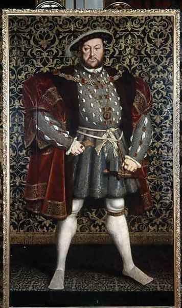 Portrait of King Henry VIII Oil Painting - Hans Holbein the Younger