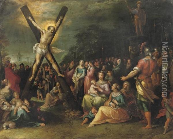 The Crucifixion Of Saint Andrew Oil Painting - Frans II Francken