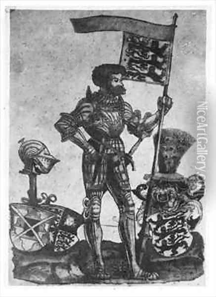 George III. Truchsess (Steward) of Waldburg Zeil, as captain of the Swabian League Oil Painting - Hans Burgkmair the elder