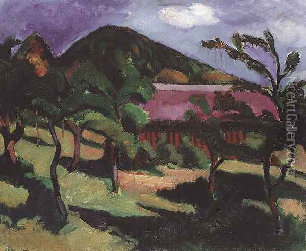 Landscape 1908 Oil Painting - Lajos Tihanyi