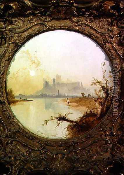 A View of Windsor Castle from the Thames Oil Painting - James Baker Pyne