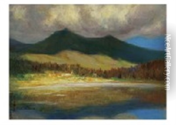Mountain In Shinshu Oil Painting - Saburosuke Okada
