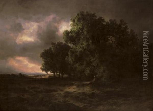 Orage Oil Painting - Alexandre Calame