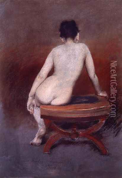 Back of a Nude I Oil Painting - William Merritt Chase