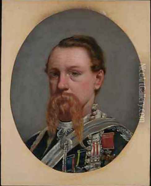 Major Frederick Robertson Aikman VC 4th Bengal Native Infantry Oil Painting - Capt. I.A. Goldingham