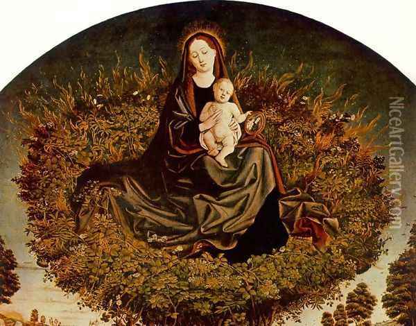 The Burning Bush (detail) 1476 Oil Painting - Nicolas Froment