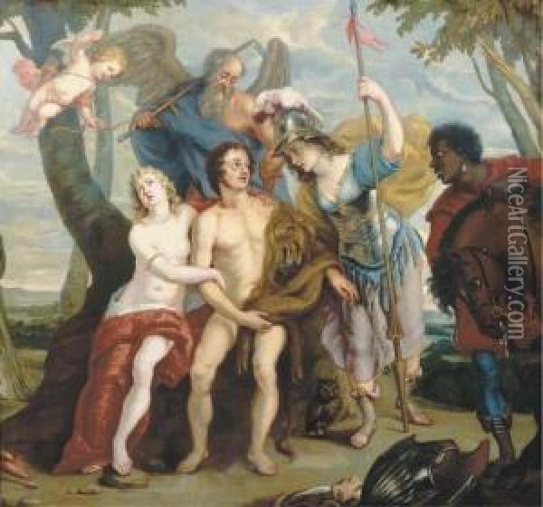 Hercules At The Crossroads Oil Painting - Gaspar De Crayer