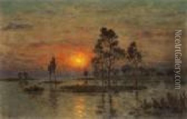 Solnedgang, Oland Oil Painting - Per Ekstrom