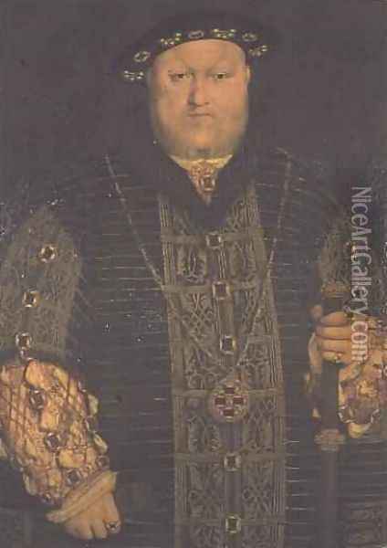 Portrait of King Henry VIII 1491-1547 Oil Painting - Hans Holbein the Younger