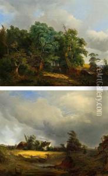 Landschaft Mit Bauernhof Oil Painting - Carl I Schweninger