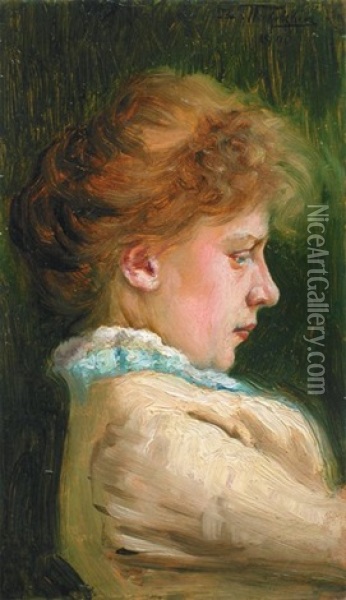 Portrait D'une Jeune Femme Oil Painting - Konstantin Egorovich Makovsky